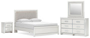 Zuraleus Upholstered Bed, Dresser, Mirror, Chest & Nightstand, Bedroom Set