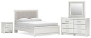 Zuraleus Upholstered Bed, Dresser, Mirror, Chest & Nightstand, Bedroom Set