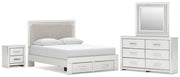 Zuraleus Upholstered Bed, Dresser, Mirror, Chest & Nightstand, Bedroom Set