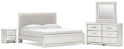 Zuraleus Upholstered Bed, Dresser, Mirror, Chest & Nightstand, Bedroom Set