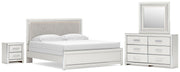 Zuraleus Upholstered Bed, Dresser, Mirror, Chest & Nightstand, Bedroom Set