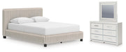 Zuraleus Upholstered Bed, Dresser, Mirror, Chest & Nightstand, Bedroom Set
