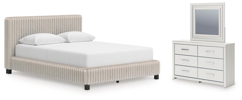 Zuraleus Upholstered Bed, Dresser, Mirror, Chest & Nightstand, Bedroom Set