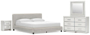 Zuraleus Upholstered Bed, Dresser, Mirror, Chest & Nightstand, Bedroom Set