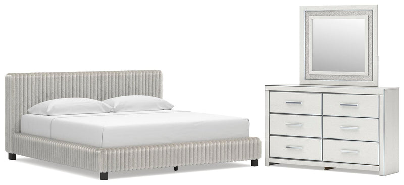 Zuraleus Upholstered Bed, Dresser, Mirror, Chest & Nightstand, Bedroom Set