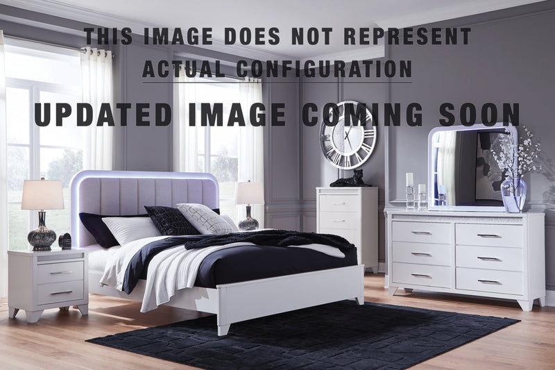 Jarlee Upholstered Panel Bed, Dresser, Mirror, Chest & Nightstand, Bedroom Set