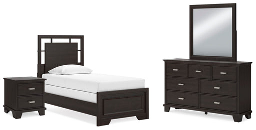Covetown Bedroom Sets Twin Mirrored Dresser and Nightstand