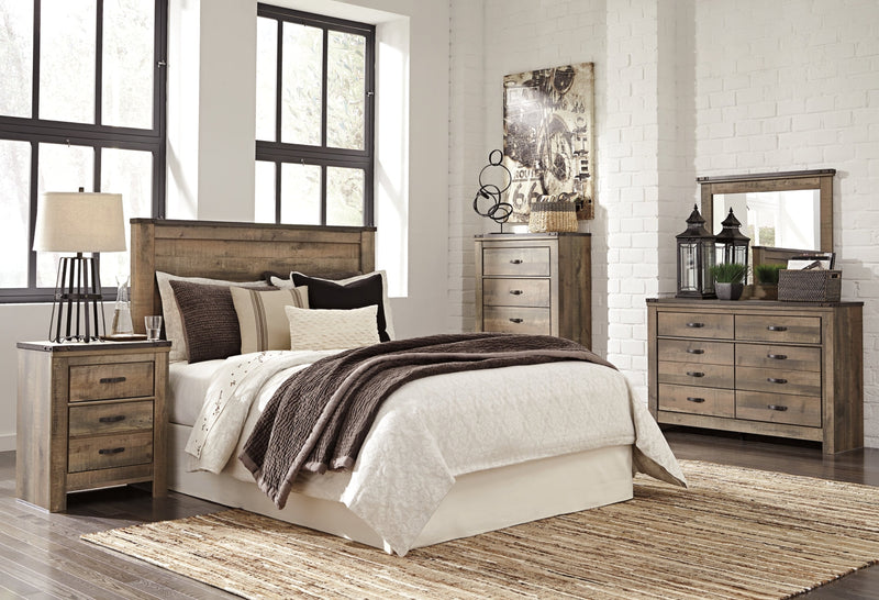 Trinell Panel Bed, Dresser, Mirror & Chest, Bedroom Set