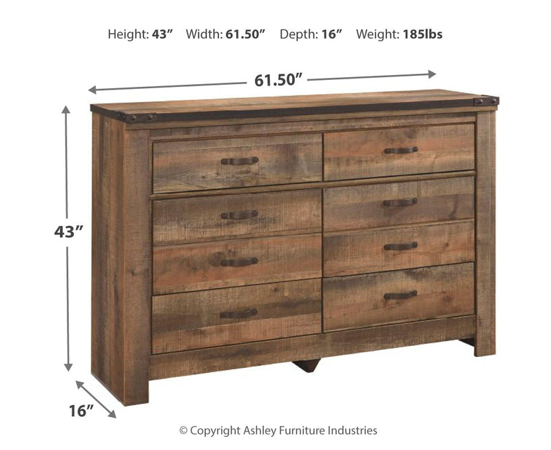 Trinell Panel Bed, Dresser, Mirror & Chest, Bedroom Set