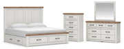 Savonport King Panel Storage Bed, Dresser, Mirror and Chest