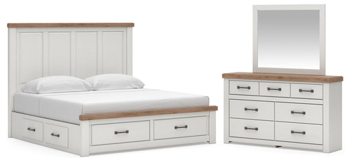 Savonport Panel Storage Bed Dresser and Mirror