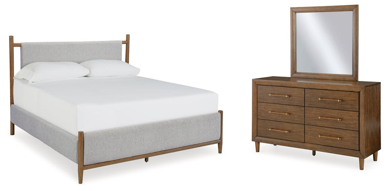 Lyncott Upholstered Bed, Dresser, Mirror, Chest & Nightstand, Bedroom Set
