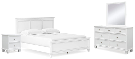 Fortman Bedroom Sets California King Panel Bed Mirrored Dresser and Nightstand