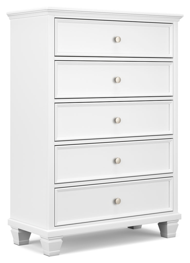 Fortman California King Panel Bed with Mirrored Dresser