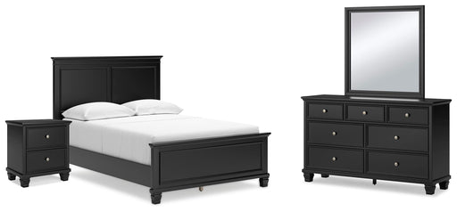 Lanolee Bedroom Sets Full Panel Bed Mirrored Dresser and Nightstand