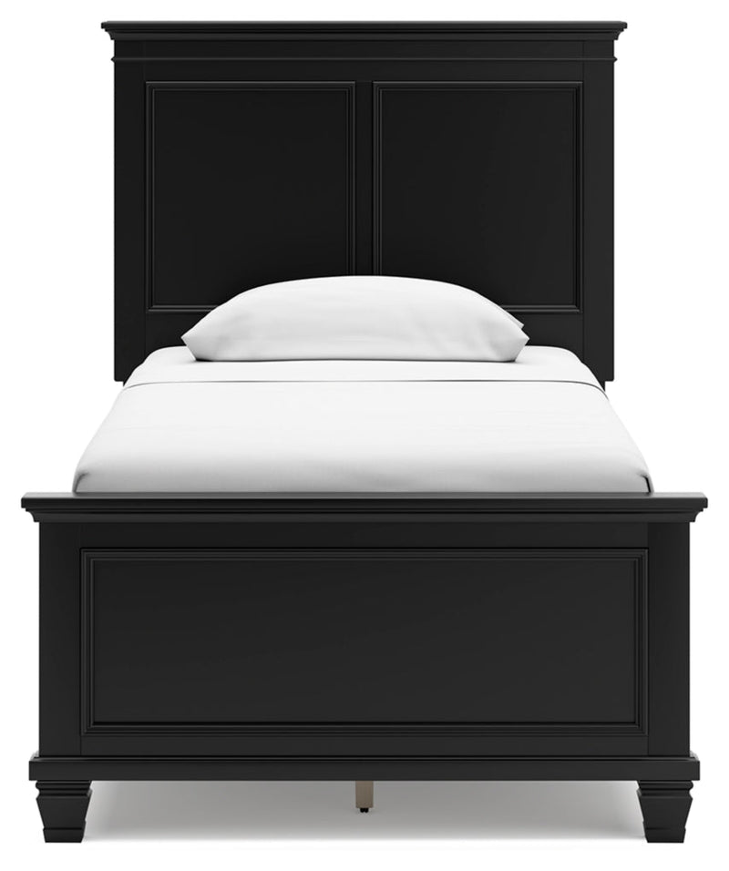 Lanolee California King Panel Bed with Mirrored Dresser