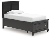 Lanolee Panel Bed Twin Panel Storage Bed