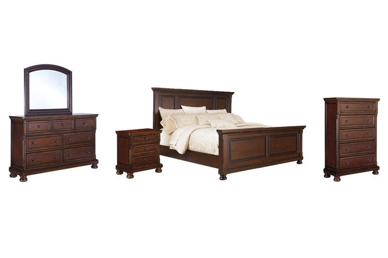 Porter Bed, Dresser, Mirror, Chest & Nightstand, Bedroom Set