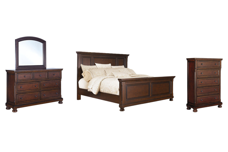 Porter Bed, Dresser, Mirror, Chest & Nightstand, Bedroom Set