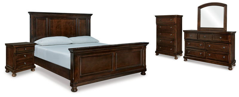 Porter Bed, Dresser, Mirror, Chest & Nightstand, Bedroom Set