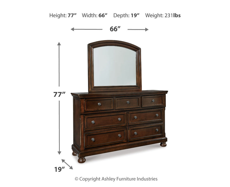 Porter Bed, Dresser, Mirror, Chest & Nightstand, Bedroom Set