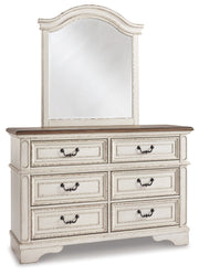 Realyn Dresser and Mirror Chipped White