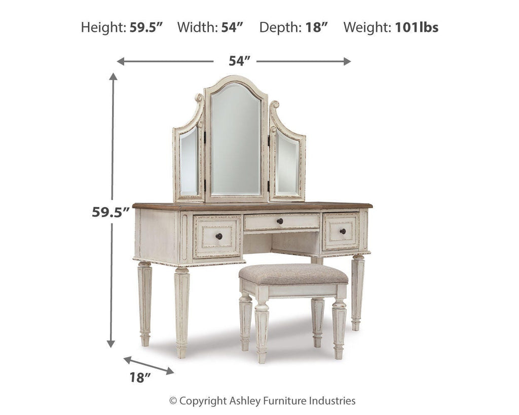 Realyn Vanity/Mirror/Stool - Berre Furniture