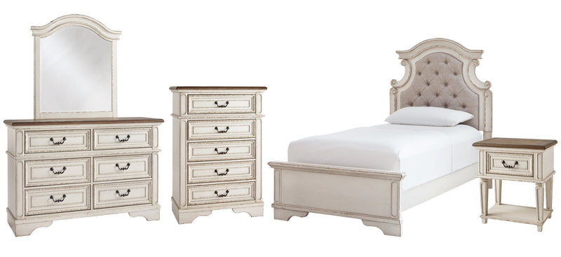Realyn Bed, Dresser, Mirror, Chest & Nightstand, Bedroom Set