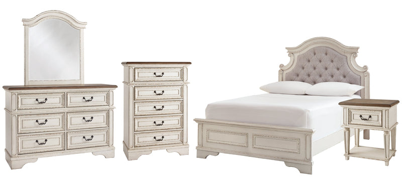 Realyn Bed, Dresser, Mirror, Chest & Nightstand, Bedroom Set