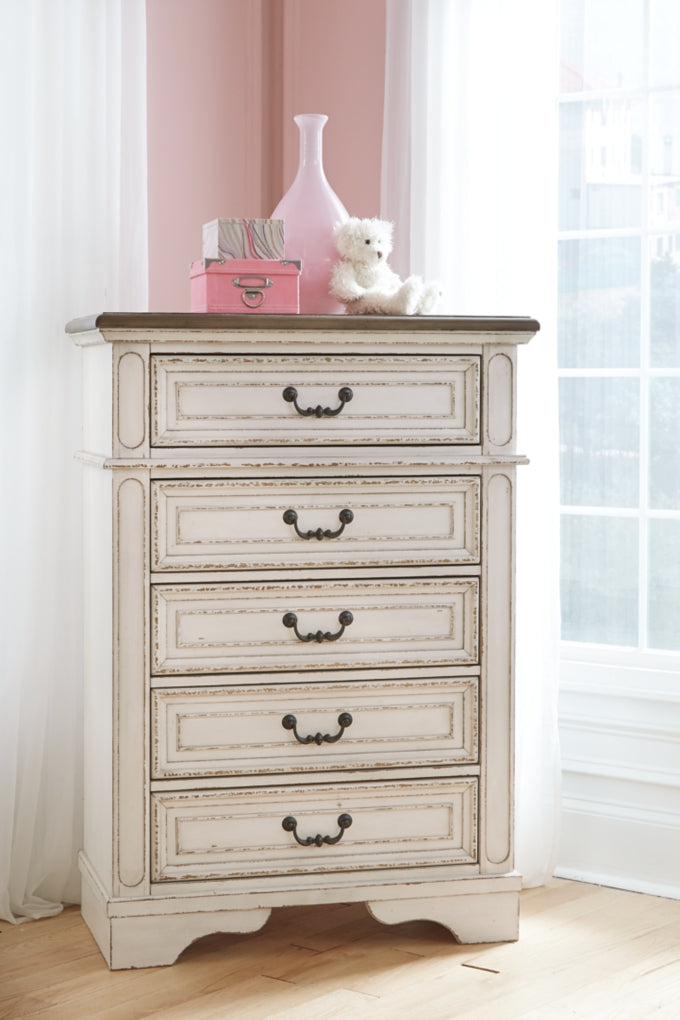Realyn Bed, Dresser, Mirror, Chest & Nightstand, Bedroom Set
