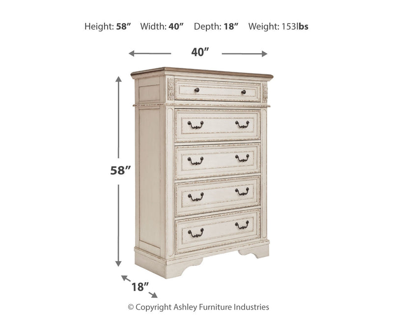 Realyn Bed, Dresser, Mirror, Chest & Nightstand, Bedroom Set