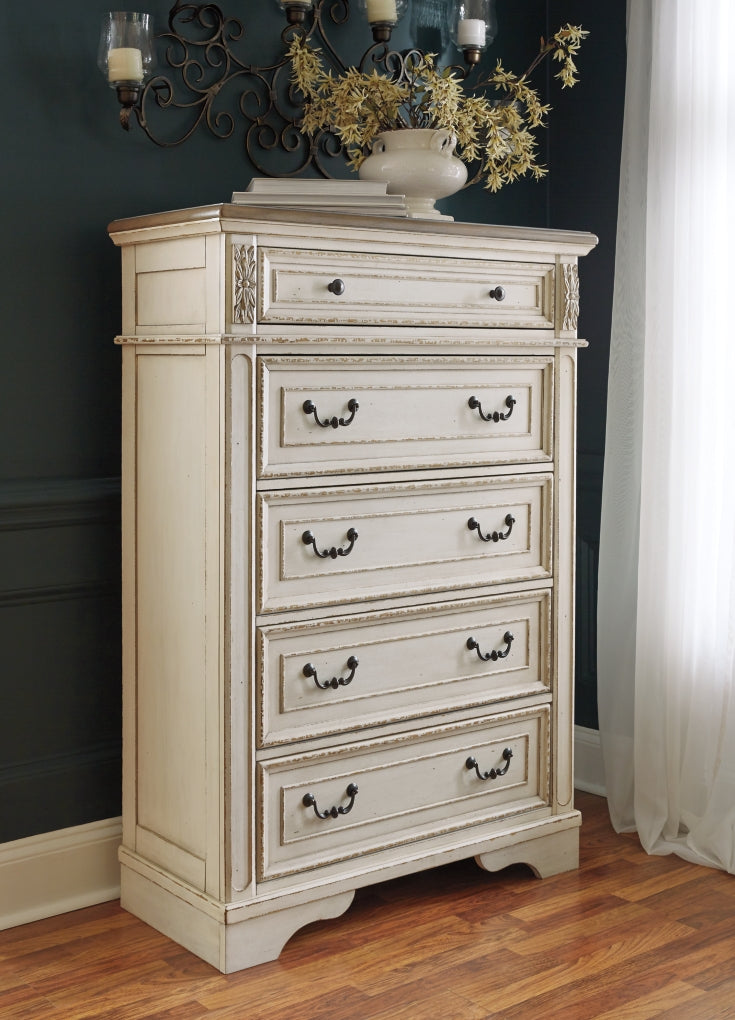 Realyn Bed, Dresser, Mirror, Chest & Nightstand, Bedroom Set