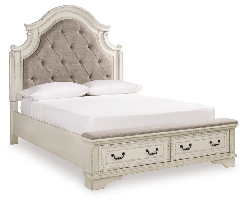 Realyn Bed Queen Upholstered Storage Bed Two-tone