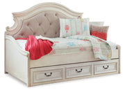 Realyn Bed Twin Day Bed with 1 Large Storage Drawer Chipped White