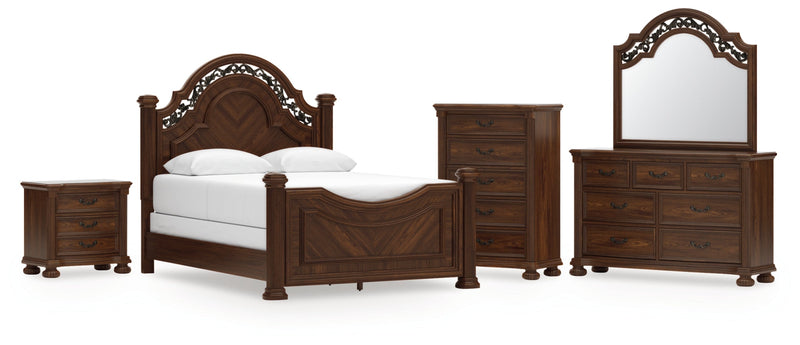 Lavinton Poster Bed, Dresser, Mirror, Chest & Nightstand, Bedroom Set