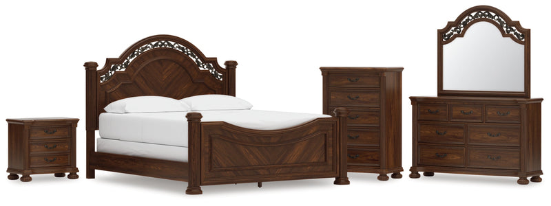 Lavinton Poster Bed, Dresser, Mirror, Chest & Nightstand, Bedroom Set