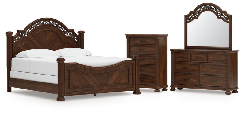 Lavinton Poster Bed, Dresser, Mirror, Chest & Nightstand, Bedroom Set