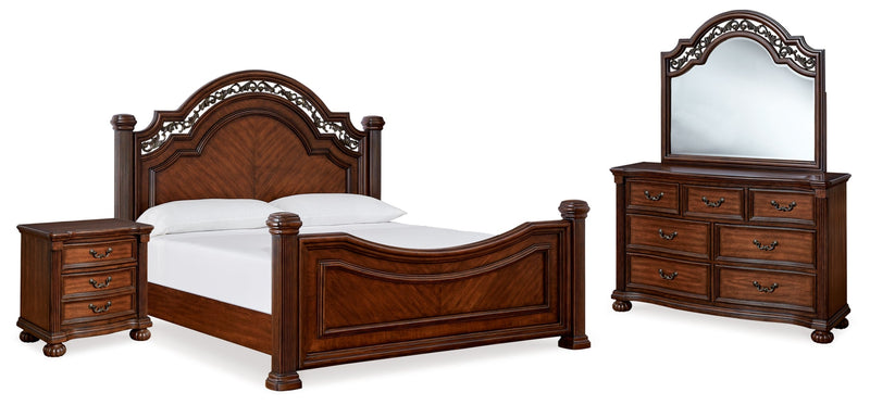 Lavinton Poster Bed, Dresser, Mirror, Chest & Nightstand, Bedroom Set