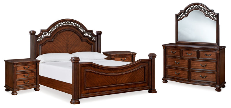 Lavinton Poster Bed, Dresser, Mirror, Chest & Nightstand, Bedroom Set