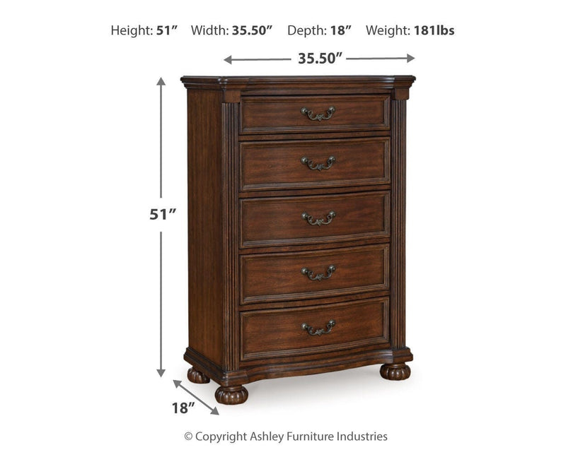 Lavinton Poster Bed, Dresser, Mirror, Chest & Nightstand, Bedroom Set
