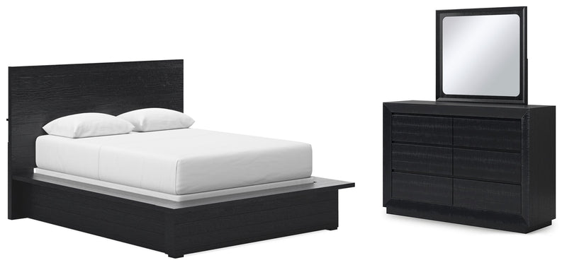Londer Panel Bed, Dresser, Mirror & Nightstand, Bedroom Set