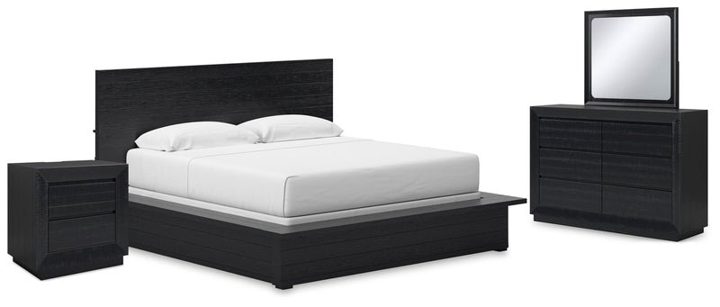 Londer Panel Bed, Dresser, Mirror & Nightstand, Bedroom Set