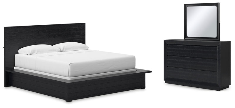 Londer Panel Bed, Dresser, Mirror & Nightstand, Bedroom Set