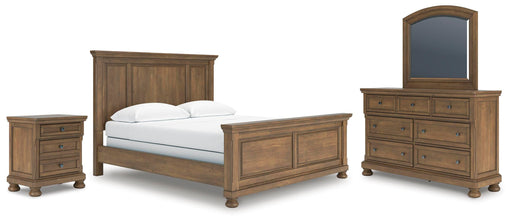 Feddinger Bedroom Sets California King Panel Bed Mirrored Dresser and Nightstand