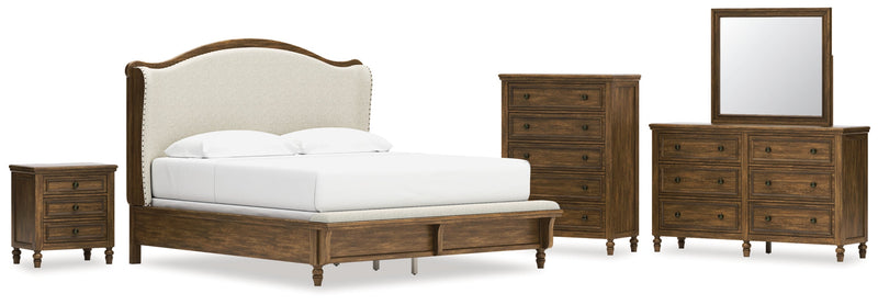 Sturlayne Upholstered Panel Bed, Dresser, Mirror, Chest & Nightstand, Bedroom Set