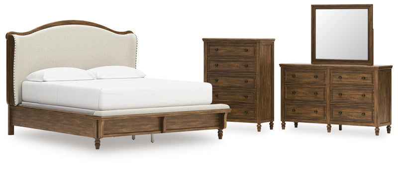 Sturlayne Upholstered Panel Bed, Dresser, Mirror, Chest & Nightstand, Bedroom Set