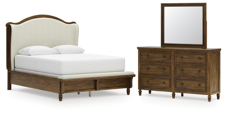 Sturlayne Upholstered Panel Bed, Dresser, Mirror, Chest & Nightstand, Bedroom Set