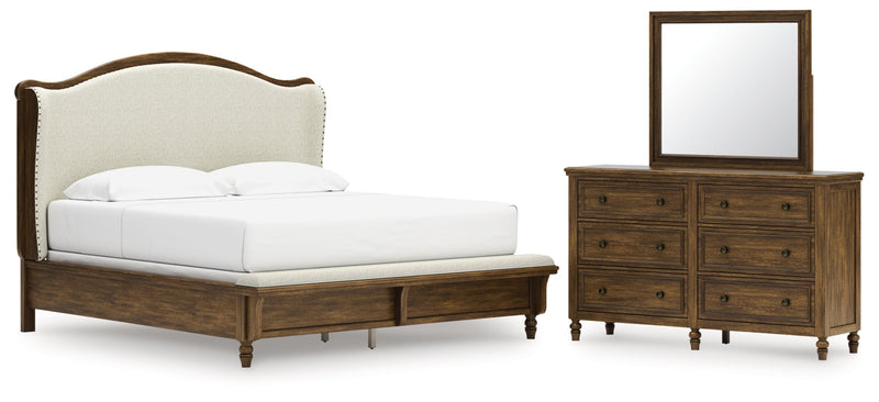 Sturlayne Upholstered Panel Bed, Dresser, Mirror, Chest & Nightstand, Bedroom Set