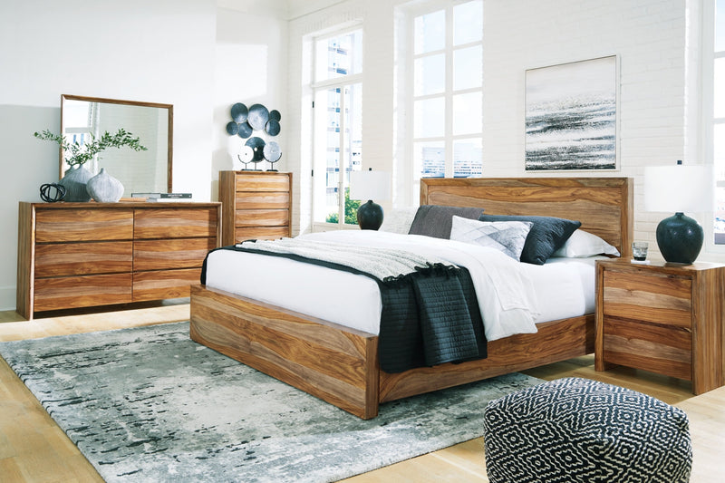 Dressonni Panel Bed, Dresser, Mirror, Chest & Nightstand, Bedroom Set