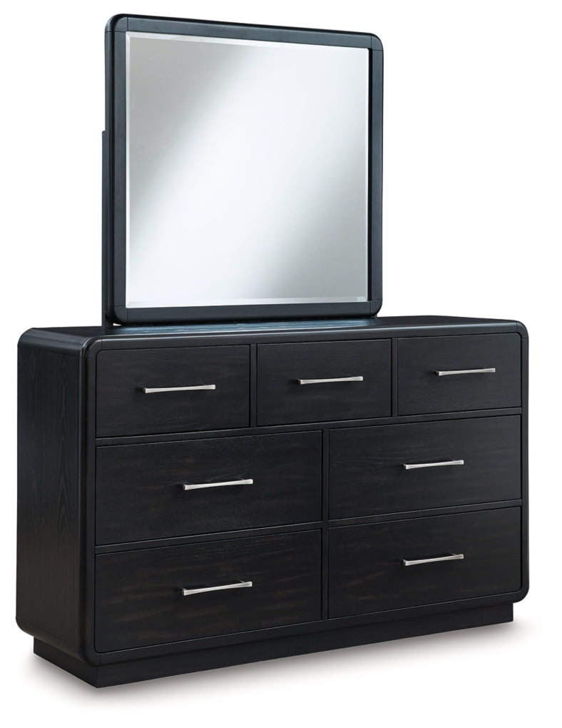 Rowanbeck Upholstered Panel Bed, Dresser, Mirror, Chest & Nightstand, Bedroom Set